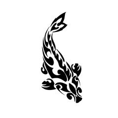 illustration vector graphic of koi fish tribal design for tattoo, symbol, logo and other