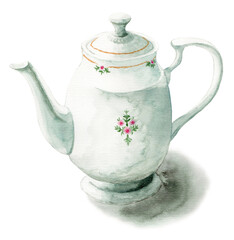 アナログ水彩高級ブランド風磁器ティーポット