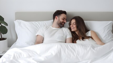 Obraz na płótnie Canvas couple in bed