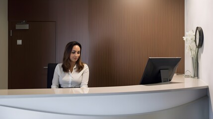 woman at a desk
