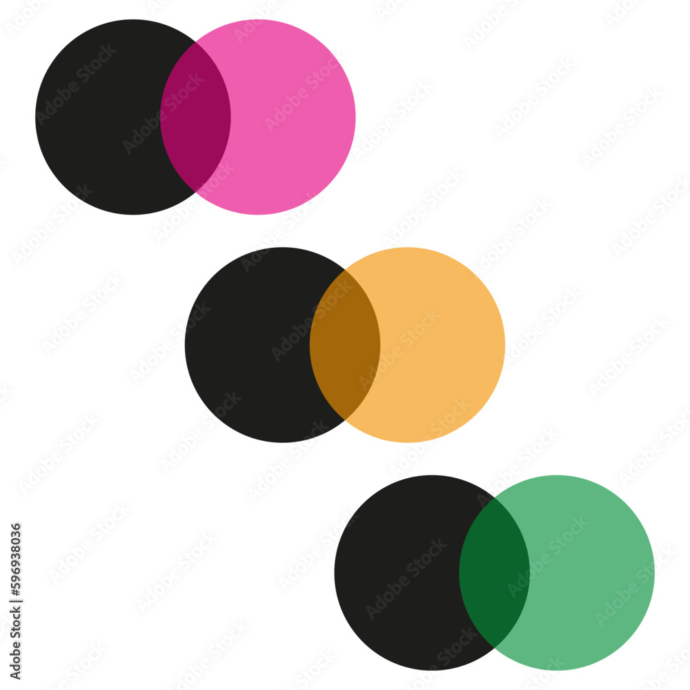 Poster infographic with colored intersecting circles. design element. vector illustration.