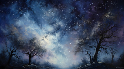 Obraz na płótnie Canvas 綺麗な星空 No.026 | Beautiful starry sky Generative AI