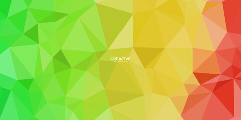 Fototapeta premium abstract creative yellow green and red colorful background with triangles shape vector illustration