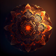 Obraz na płótnie Canvas mandala on a dark background. Beautiful patterned mandala.