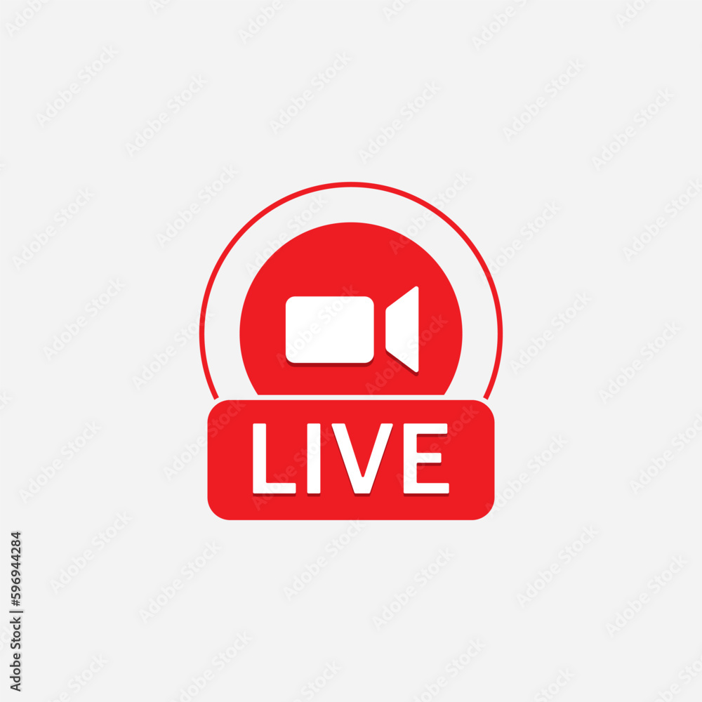 Poster live streaming icon set. live video stream symbol. broadcasting isolated on white and transparent ba