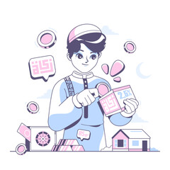 zakat maal or islamic charity illustration