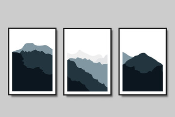 modern mountain landscape aesthetic for wall art printable