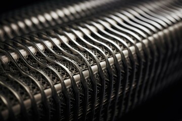 A heat exchanger texture made of aluminum for air heater radiator in high-power racing engines. Generative AI