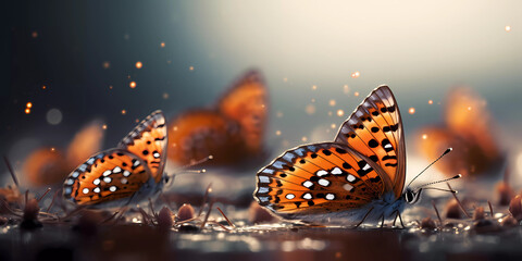 Colorful butterflies background.