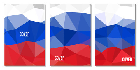 set of abstract creative covers with russia colorful background vector illustration