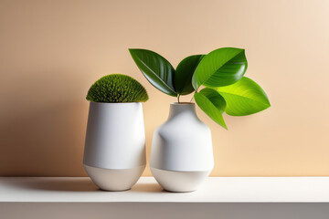 Small Office or Home Plant in a White Pot - Fresh Green Decor