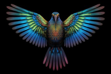 Obraz premium vibrant bird with wings spread wide. Generative AI