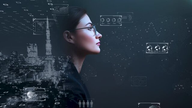 デジタルクラウド化によるデジタルトランスフォーメーションのイメージ　サイバーセキュリティコンセプ