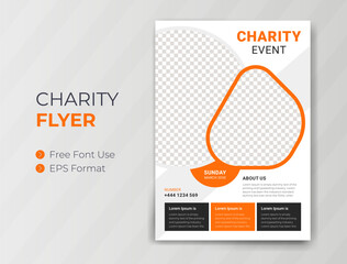 Charity Event  Flyer design and Fundraising banner Advertising poster template