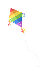 Rainbow kite vector illustration. Pride month flag symbol graphic element.