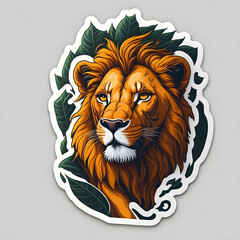 sticker, cute cartoon Lion 2 generated by artificial intelligence