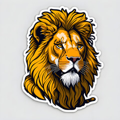 sticker, cute cartoon Lion 1 generated by artificial intelligence