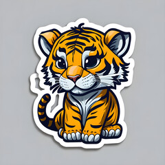 sticker, cute cartoon tiger 2 generated by artificial intelligence