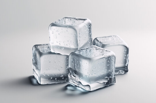 ice cube on white background.Generative AI	