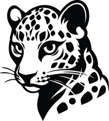Leopard Logo Monochrome Design Style
