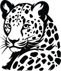 Fototapeta premium Leopard Logo Monochrome Design Style 