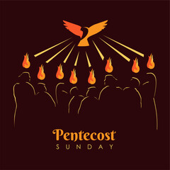 pentecost sunday background template flat design