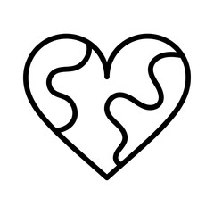 Icono de planeta en forma de corazón. Amor y paz mundial. Ilustración vectorial © Frank