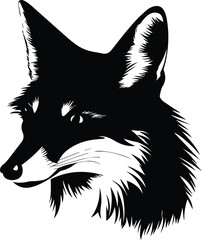 Fox Logo Monochrome Design Style
