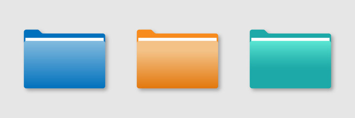Trendy folder vector icons set