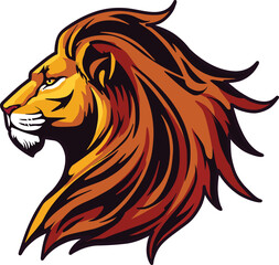 Fototapeta premium Lion Head Vector Illustration