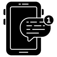 Mobile chat icon isolated on white background 