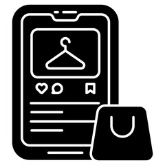A creative design icon of mobile shopping app