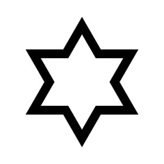 Obraz premium Star of David icon. Judaism sign. Six pointed star. Vector isolated on white background.