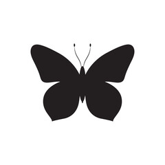 Butterfly silhouette vector isolated on white. 