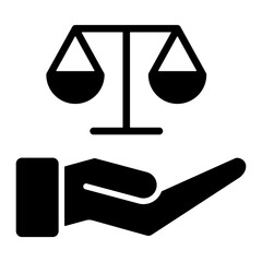 Legislation glyph icon for constitution, business and finance, miscellaneous, serve, law, education, justice, scale, hand, and legislative logo - obrazy, fototapety, plakaty