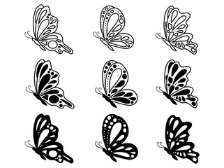 Butterfly Line Art Doodle