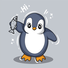 artwork illustration and T shirt design cute penguin