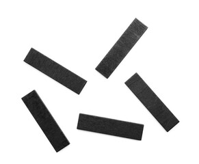 Black puzzle blocks isolated on white background
