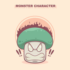 Monster Mushroom Illustration Design Vector