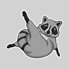 artwork illustration and T shirt design cute racoon
