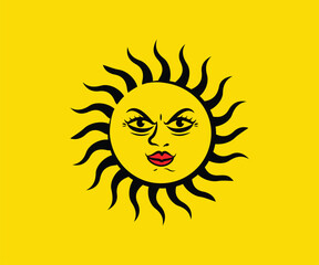 Sun with lady's face 