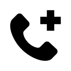 Emergency Call glyph icon for law, conversation, communications, emergency, call, phone, technology, tell logo	