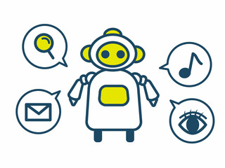 介護用の人工知能ロボットのイラスト