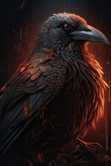 Crow Raven created with Generative AI technology