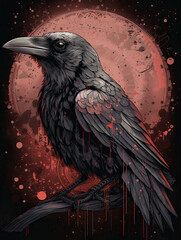 Crow Raven created with Generative AI technology