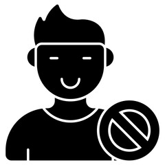 Conceptual flat design icon of ban profile 