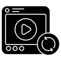 Modern design icon of video reload 