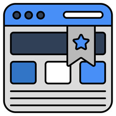 A creative design icon of bookmark website 