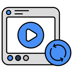 Modern design icon of video reload 