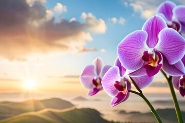 purple orchid in the sun